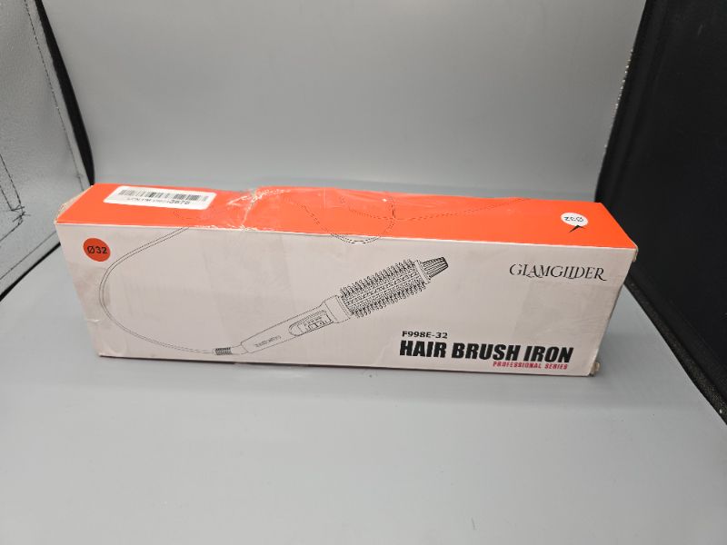 Photo 1 of GLAMGLIDER Curling Iron Brush, Ceramic Tourmaline Ionic Hair Hot Brush, Anti-Scald Hair Curling Wands,Professional Instant Heat Styling Brush with 4 Heat Settings,Dual Voltage Travel (1.25 Inch)