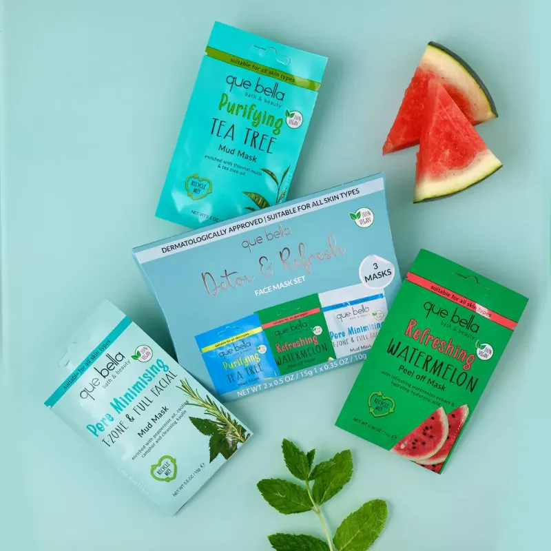 Photo 1 of 4  Pack Que Bella Detox & Refresh Face Mask Set VAT $12.10
