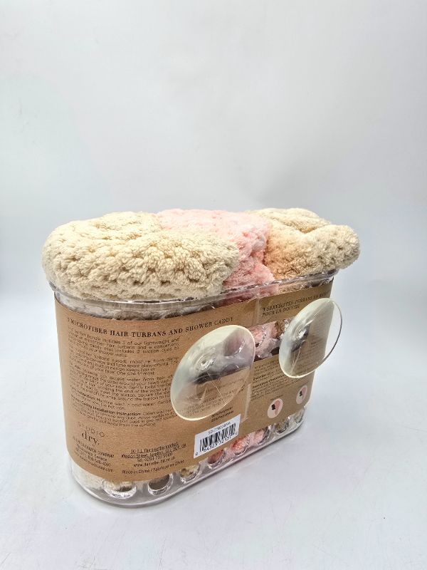 Photo 1 of 4 Piece Turban & Shower Caddy 3 - Turbans - 1 Suction Cup Shower Caddy New