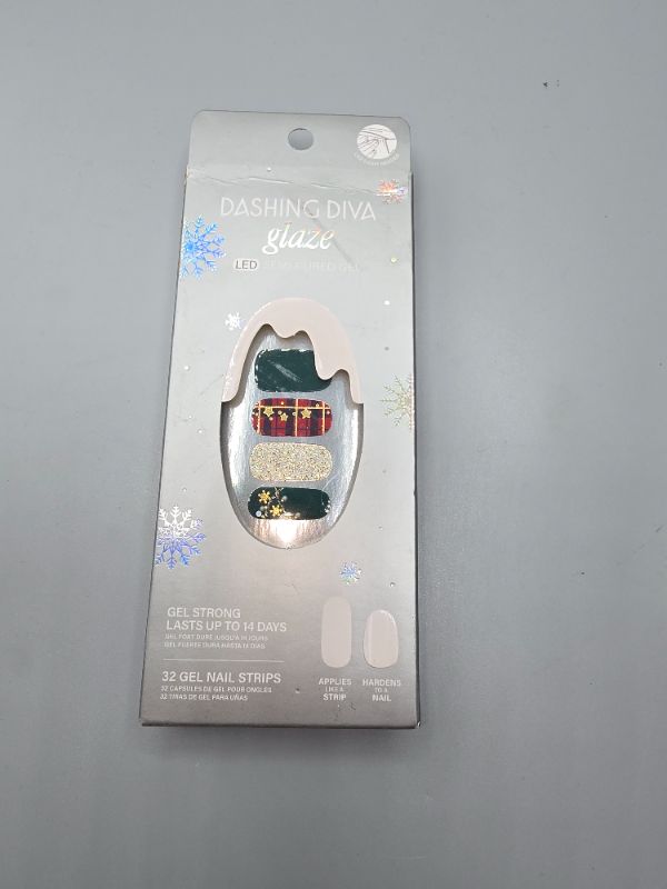 Photo 1 of Dashing Diva Victorian Plaid Glaze Nail Strips - LED Compatible, Long Lasting, Chip Resistant, 32 Wraps, 2 Prep Pads, Nail File
