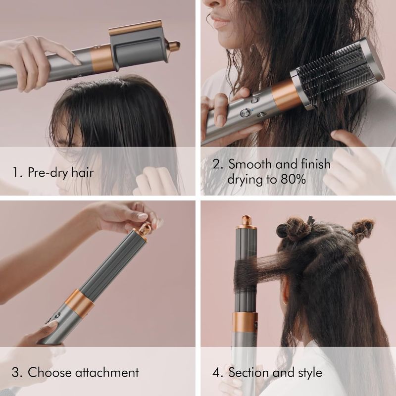 Photo 1 of Dyson Airwrap™ Multi-Styler Complete - Nickel/Copper - With new barrels to curl and wave in both directions, brushes to control and shape, and the multi-functional Coanda smoothing dryer to dry, smooth and hide flyaways
