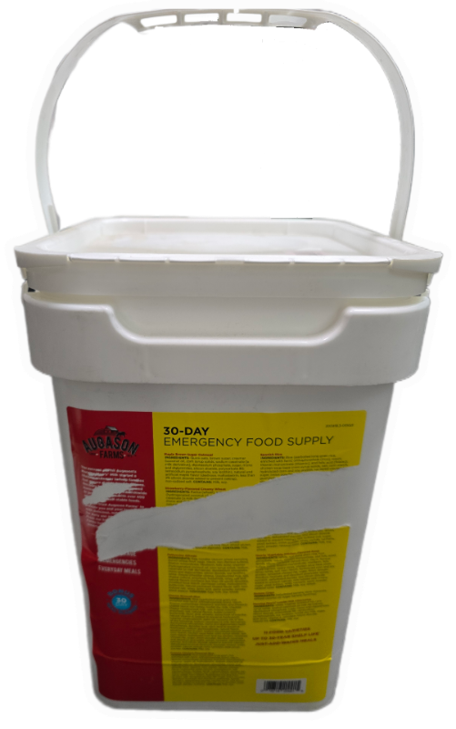 Photo 1 of AUGASON FARMS Emergency Food Supply Bucket, 200 Servings, Dehydrated Meal Kit, Variety Pail, Long Shelf Life Just-Add-Water Meals for Prepping, Disaster Survival, Camping, Hiking, and More