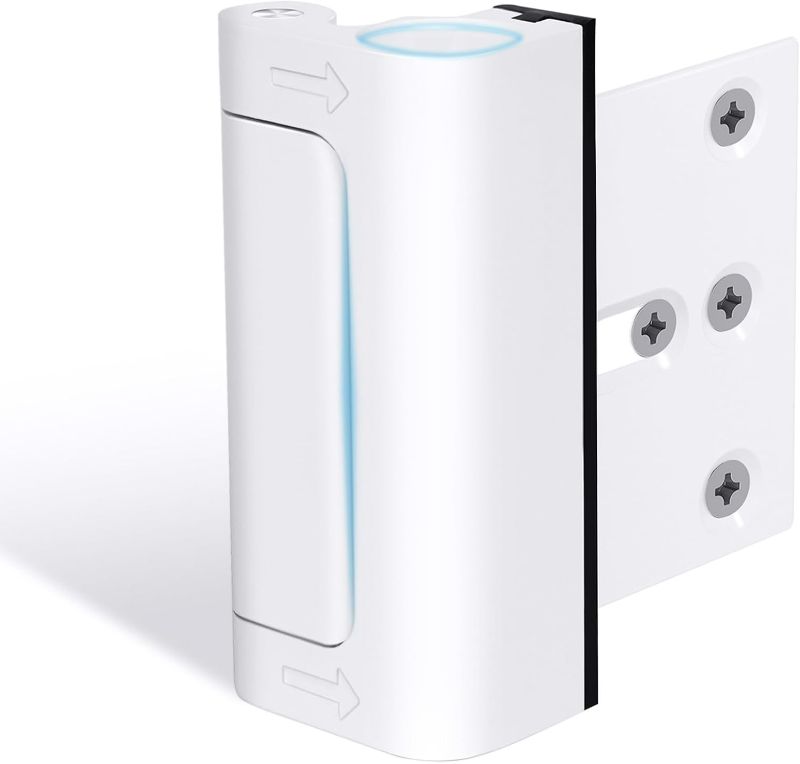 Photo 1 of Door Reinforcement Lock Withstands 800lbs of Force - White Extra Proof Door Lock for Kids Safety with 8 Screws Prevents Unauthorized Entry, Add a Door Security Lock for Home Safety & Privacy