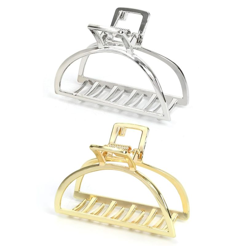 Photo 1 of FAELBATY Metal Claw Clips for Thick Hair, Medium Metal Hair Clips for Women, Gold Hair Clips & Silver Hair Clips, Hair Claw Clips for Thin Hair, Strong Metal Clips for All Hair Types, 1PCS Gold&Silver