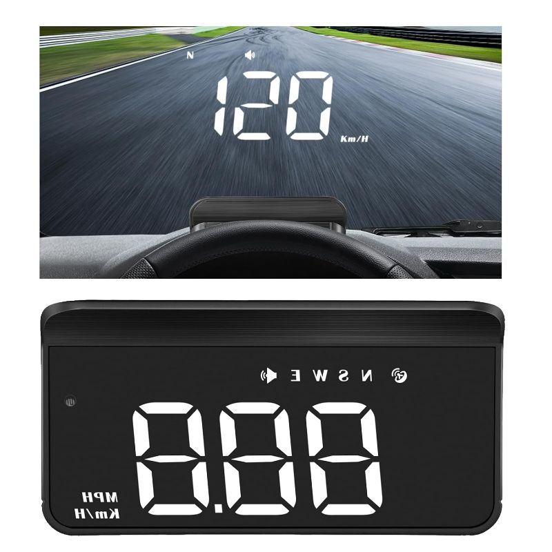 Photo 1 of Windshield Heads Up Display for Car MAIMEIMI Digital Speedometer for Car HUD GPS Speedometer MPH with Travel Direction, Overspeed Alarm & Fatigue Driving Alarm for All 5V Vehicles