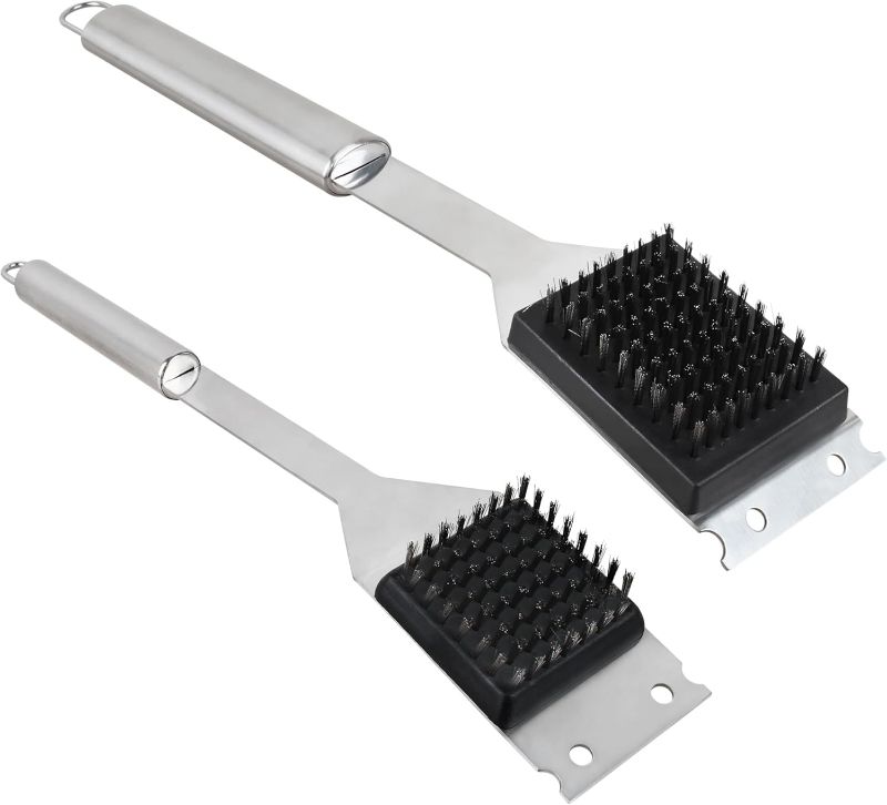 Photo 1 of Grill Cleaner Brush and Scraper,16” & 14” Stainless Steel Handle Cleaning Brush for BBQ, Grills,Cookout Tool,Grill Brush for Outdoor BBQ 2 Pack