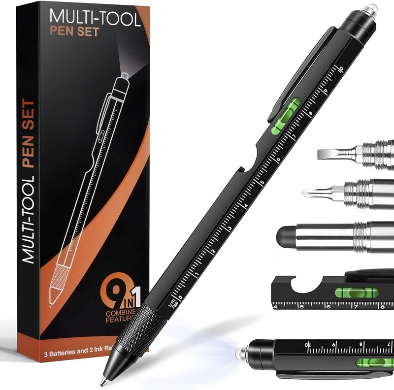 Photo 1 of Gifts for Men, Christmas Stocking Stuffers for Men Dad Husband Adults, 9 in 1 Multitool Pen, Cool Tools Gadgets Birthday Present, Fathers Day Dad Gifts from Daughter Son