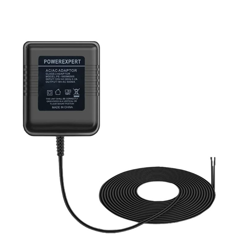Photo 1 of 18V 500mA Doorbell Adapter, Video Doorbell Charger Cord Compatible with Ring Video Doorbell Pro/2, Zmodo Doorbell, Nest Hello Doorbell Transformer, HLT Doorbell, Ecobee,Sensi Doorbell Transformer