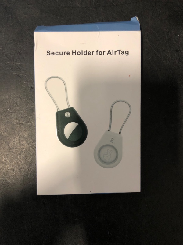 Photo 1 of [2 Pack] for AirTag Keychain Holder with Wire Cable, Secure Lock Case for Air tag, Key Ring Chain, Protective Accessory with AirTag for Keys, Luggage, Black+White