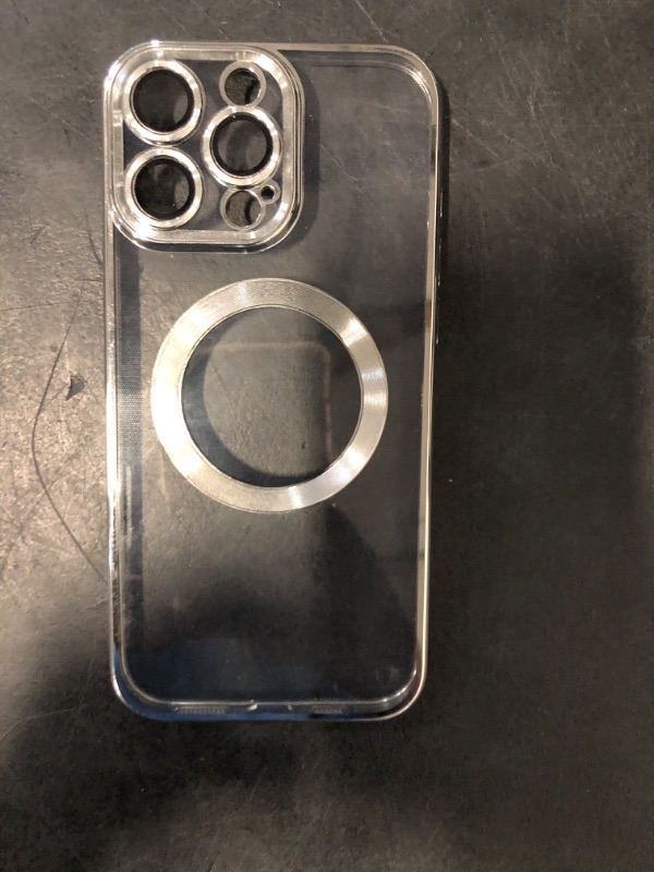 Photo 1 of Misea Magnetic iPhone 16 Pro Max Case with MagSafe, Never Yellowing | Military Grade Drop Protection | Full Camera Lens Protector | Plating Soft Clear Phone Case | for Women Girls | 6.9 inch | Silver