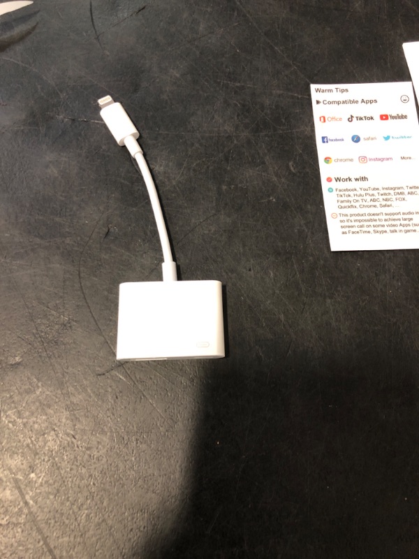 Photo 1 of Lightning to HDMI Adapter for iPhone, [Apple MFi Certified] Digital AV Dongle,1080P Sync Screen Cable with Lightning Charging Port for iPhone, iPad to TV/Projector/Monitor No Need Power Supply
