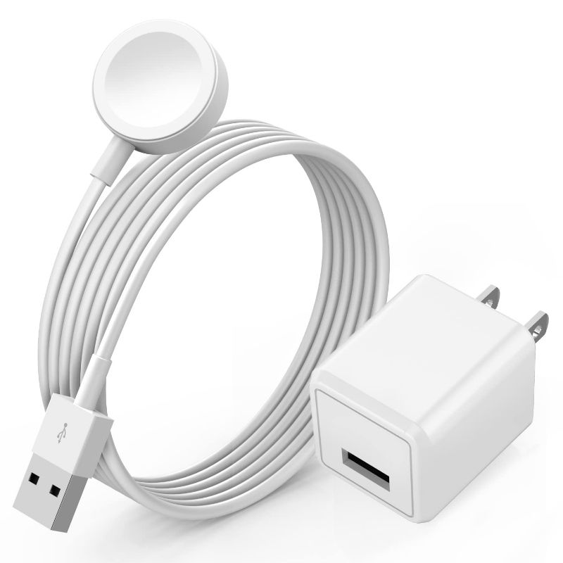 Photo 1 of Watch Charger for Apple Watch Charger, Long 6.6FT iWatch Portable Wireless Fast Charging Cable Cord with USB Wall Charge Plug Adapter Block Compatible with Apple Watch Series 9/8/7/SE/6/5/4/3/2/1