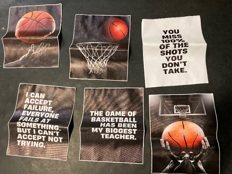 Photo 1 of Basketball Canvas Wall Art Inspirational Sport Theme Painting Picture Wall Decor Black White Basketball Motivational Quotes Poster Print Artwork for Teen Boys Kids Room Decor