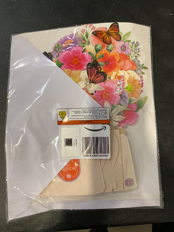 Photo 1 of Birthday Cards, Light and Music Happy Birthday Card, Lily and Butterflies, 10 Inch Life Sized Forever Flower Bouquet 3D Pop Up Birthday Gift Card for Women Wife Mom Daughter Sister