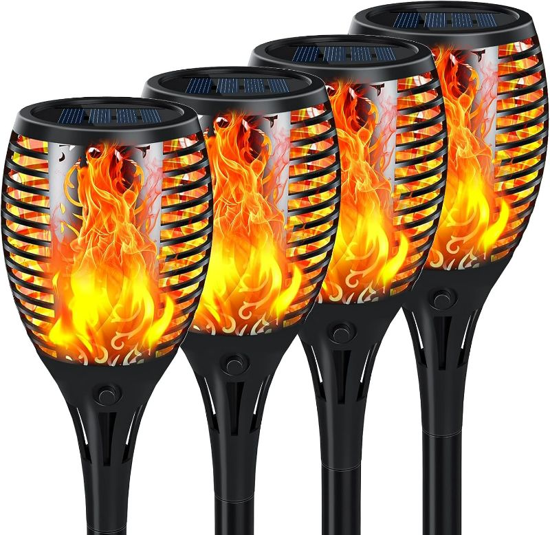 Photo 1 of Solar Lights Solar Torch Lights Solar Garden Lights 4 Pack