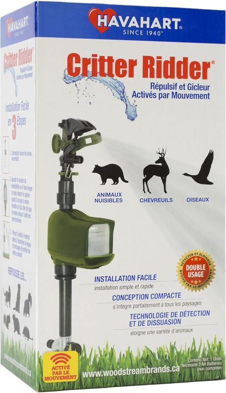 Photo 1 of Havahart 5277 Critter Ridder Motion Activated Animal Repellent and Sprinkler - Repel Cats, Dogs, Chipmunks, Groundhogs, Squirrels, Skunks, Deer, and More