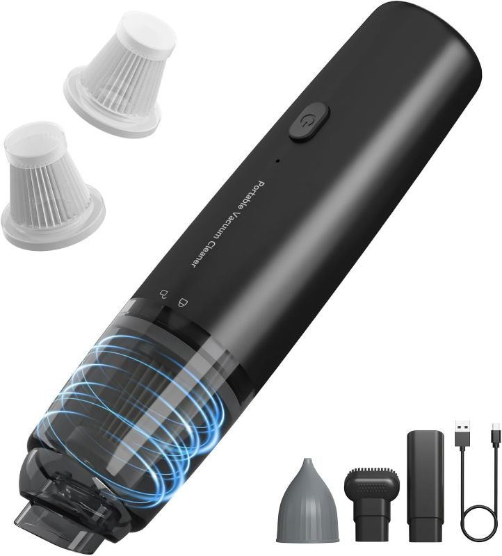 Photo 1 of Handheld Vacuum Cordless, Car Vacuum Cleaner Portable with HEPA Filter, 2 Suction Modes, Mini Hand Held Vacuum Rechargeable for Car, Home, Pet Hair, Office, Desk, Keyboards (Grey)