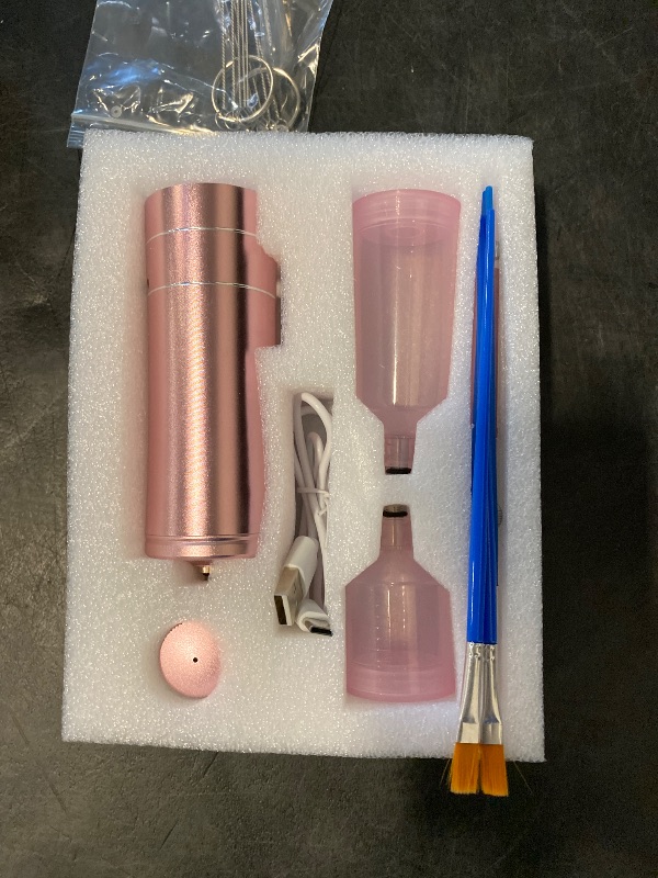 Photo 1 of Airbrush-Kit Air Brush Kit With Airbrush Compressor Nail Charms Wireless Air Brush for Barber, Nail Art, Cake Decor, Makeup, Model Painting (Pink)