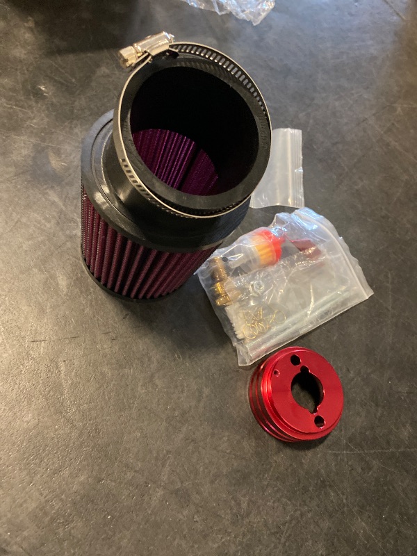 Photo 1 of FVRITO Upgraded Air Filter Adapter Kit for Predator 212cc 196cc Coleman CT200U BT200X KT196 6.5Hp Clone Engine Mini Bike Go Kart Performance Parts Red