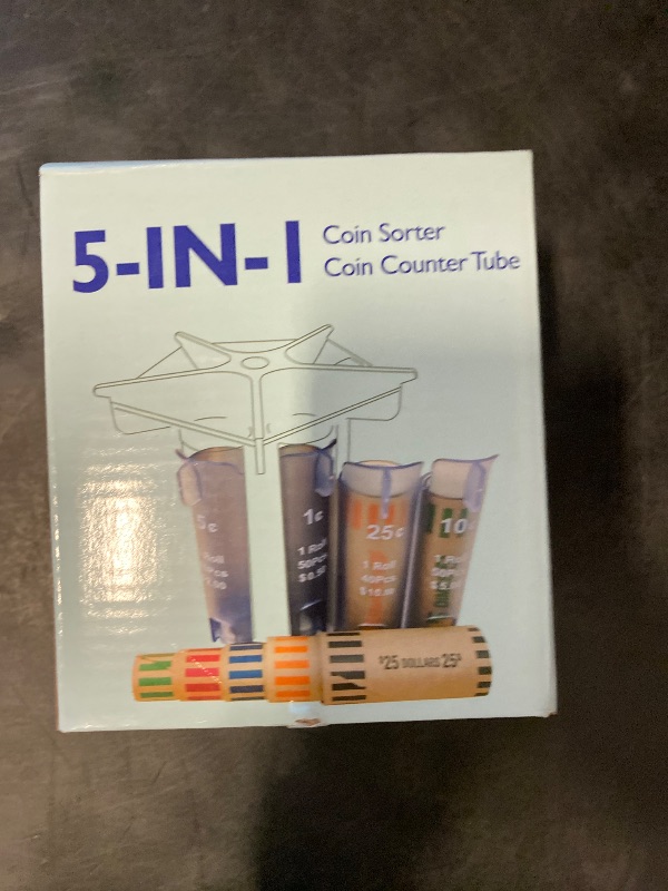 Photo 1 of Coin Sorter Tube Coin Counter with Coin Wrappers, Change Sorter Change Counter Machine, Coin Organizer Coin Holder Coin Roller, Empty your Piggy Bank & Coin Bank Quick & Easy, Accurate & Simple