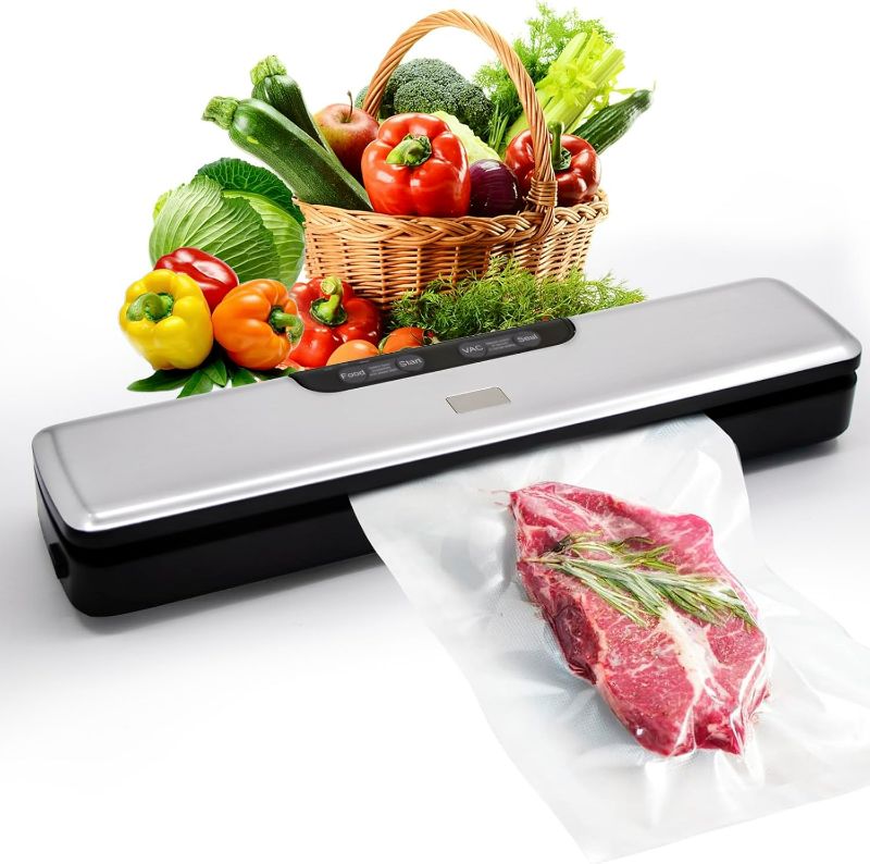 Photo 1 of Flyfox Vacuum Sealer Machine - Strong, Multi-functional, and Fast Compact for Multi Food Storage with Low Noise, includes Vac, Sealer, Meat, Dry, Soft, 5 Modes with Vacuum Seal Bags