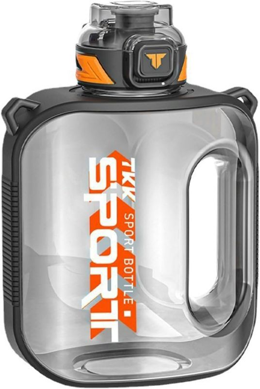 Photo 1 of Water Bottles with Straw & Flip Cap 2 in 1 Lid, Large Water Bottle Sport Water Bottle, Gym Drinks Bottle Leak Proof Hydration Water Bottles Bottle Big Drinking Bottle, for Gym, Outdoors,Black,10