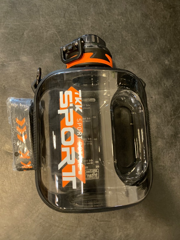 Photo 1 of Water Bottles with Straw & Flip Cap 2 in 1 Lid, Large Water Bottle Sport Water Bottle, Gym Drinks Bottle Leak Proof Hydration Water Bottles Bottle Big Drinking Bottle, for Gym, Outdoors,Black,10
