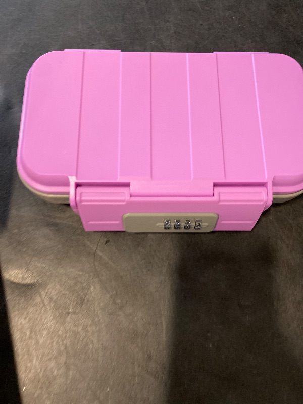 Photo 1 of HUANLANG Portable Safe Lock Box with Combination Lock Mini Beach Travel Safe Waterproof Small Lockable Box with Removable Wire Rope Combination Safe Box for Dorm,Travel,Beach,Hotel,Car,Home,Office