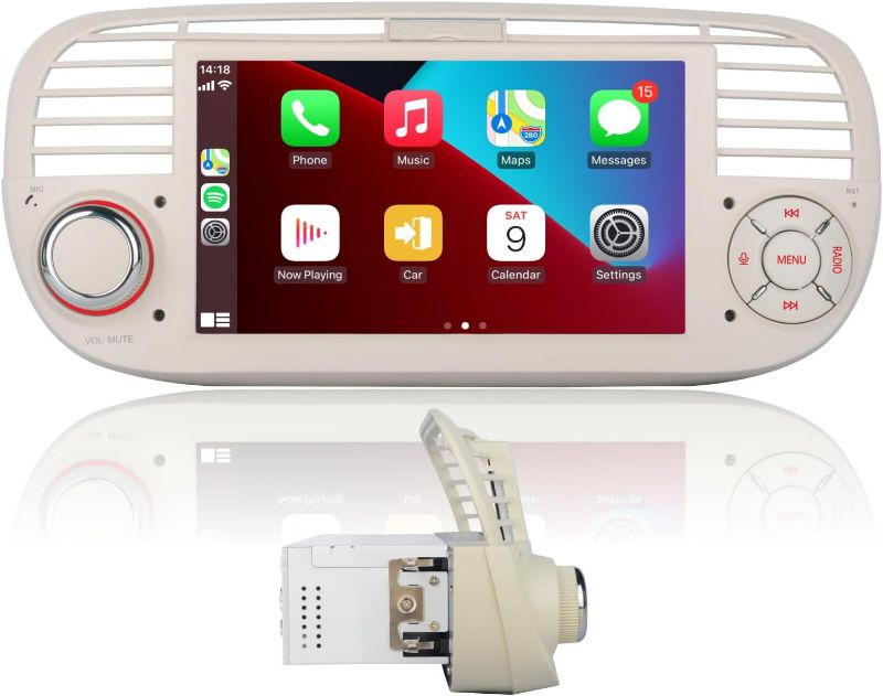 Photo 1 of Car Stereo for Fiat 500 (2007-2015) Touch Screen Radio, Support Wireless Carplay Android Auto Head Unit Digital Media Receiver Built-in DSP Bluetooth USB DSP FM/RDS Radio SWC
