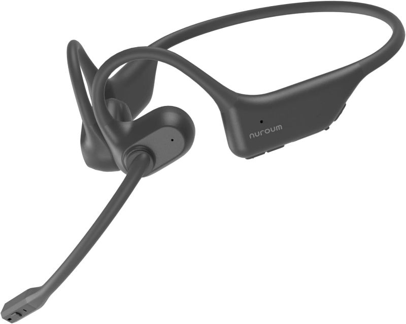 Photo 1 of NUROUM OpenEar Pro Headphones with Mic, ENC Noise Cancelling Microphone, Bluetooth 5.3 Multi-Point Connection, Sweatproof Wireless Headset for Work, 15H Comfort for Driving, Office, Workout OW20B-C
