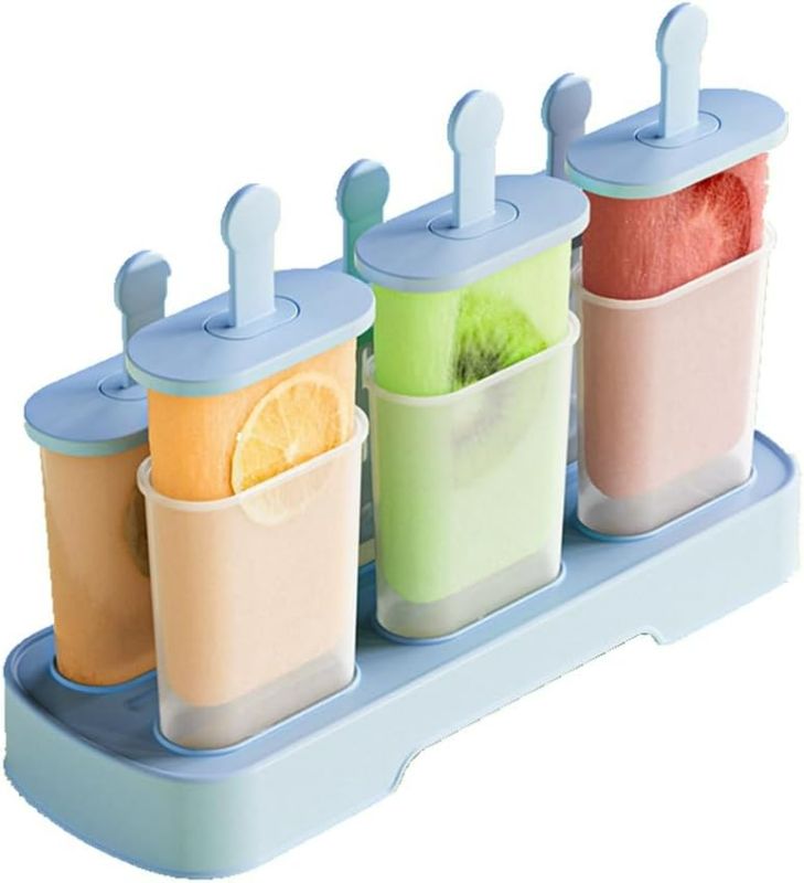 Photo 1 of Popsicle Molds Set 6 Pieces Ice Popsicle Maker-BPA Free,Easy-Release Ice Pop Molds,Homemade Ice Cream Molds (Blue)