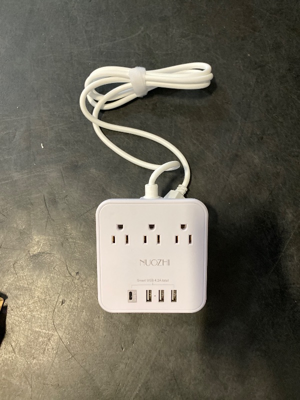 Photo 1 of Cruise Essentials, NUOZHI 6 Ft Power Strip with 3 Outlets and 4 USB Ports(1 USB C), Non Surge Protector for Cruise Ship, Travel, Home Office, ETL Listed, White
