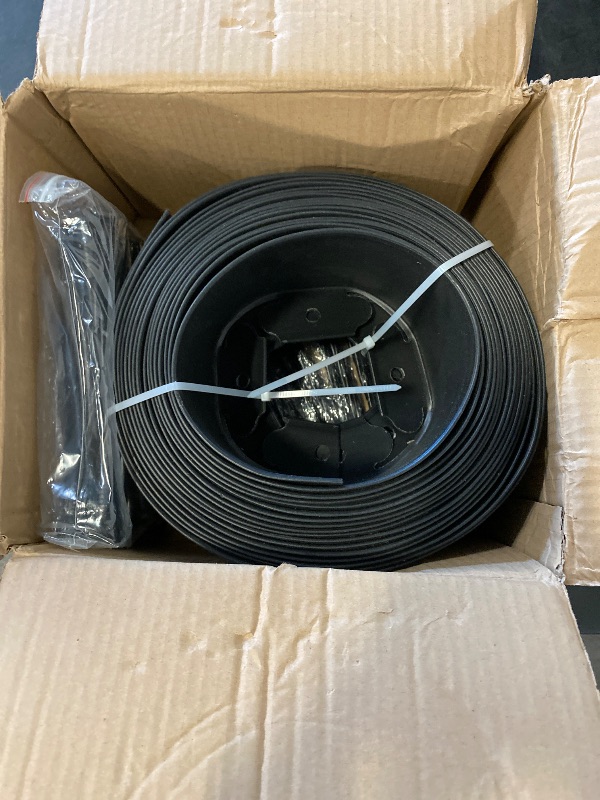 Photo 1 of 3.15" x 100' No Dig Landscape Edging, Flexible Garden Edging Borders with 90 Anchoring Spikes, Plastic Lawn Edging for Landscaping Garden Flower Beds Grass Yard Paver Pathway, Black