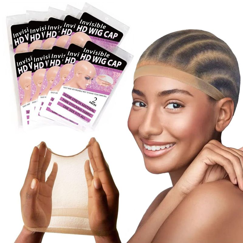 Photo 1 of RECOOL 20 PCS HD Wig Cap For Transparent Lace Front Wig Stocking Invisible hd caps for wig Accessories Wholesale(10 PACK 20 PCS)