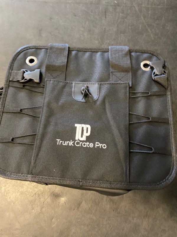 Photo 1 of TRUNKCRATEPRO Trunk Organizer For Car, Suv, Truck | Premium Adjustable Multi Compartments Collapsible Car Trunk Organizer With Securing Straps & Non-Slip Bottom (Large Size, Black)