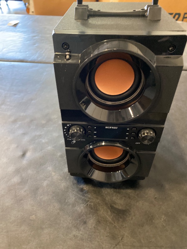 Photo 1 of 60W (80W Peak) Portable Bluetooth Speaker with Double Subwoofer Heavy Bass, Bluetooth 5.0 Wireless 100ft Outdoor Speaker, Support FM Radio, LED Colorful Lights, Stereo Sound, for Home, Party, Travel