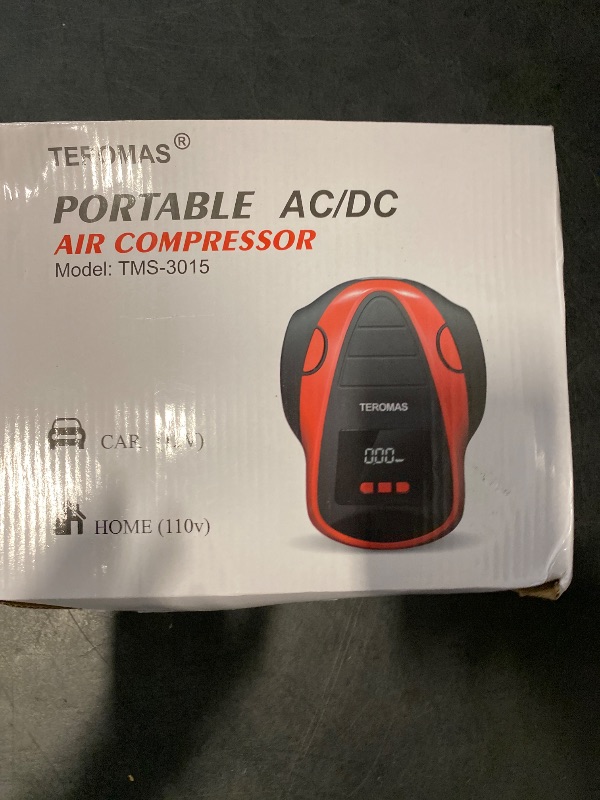 Photo 1 of TEROMAS Tire Inflator Portable Air Compressor, Air Pump DC/AC for Car Tires 12V DC and Other Inflatables at Home 110V AC, Digital Electric Tire Pump with Pressure Gauge(Red)