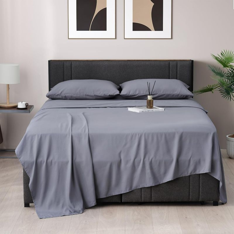 Photo 1 of Z-HOM 4 Piece Cooling Sheets Sets King size Blue