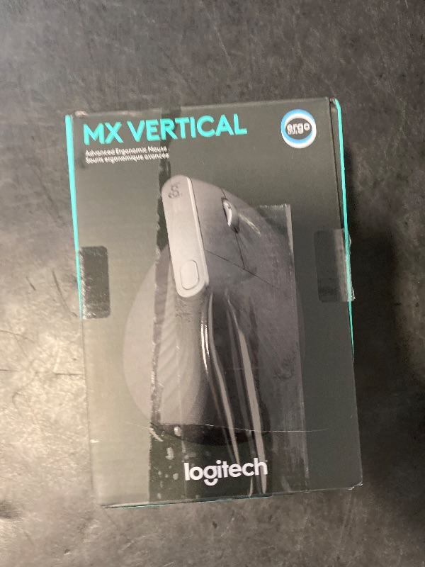 Photo 1 of Logitech MX Vertical Wireless Mouse – Ergonomic Design Reduces Muscle Strain, Move Content Between 3 Windows and Apple Computers, Rechargeable, Graphite
