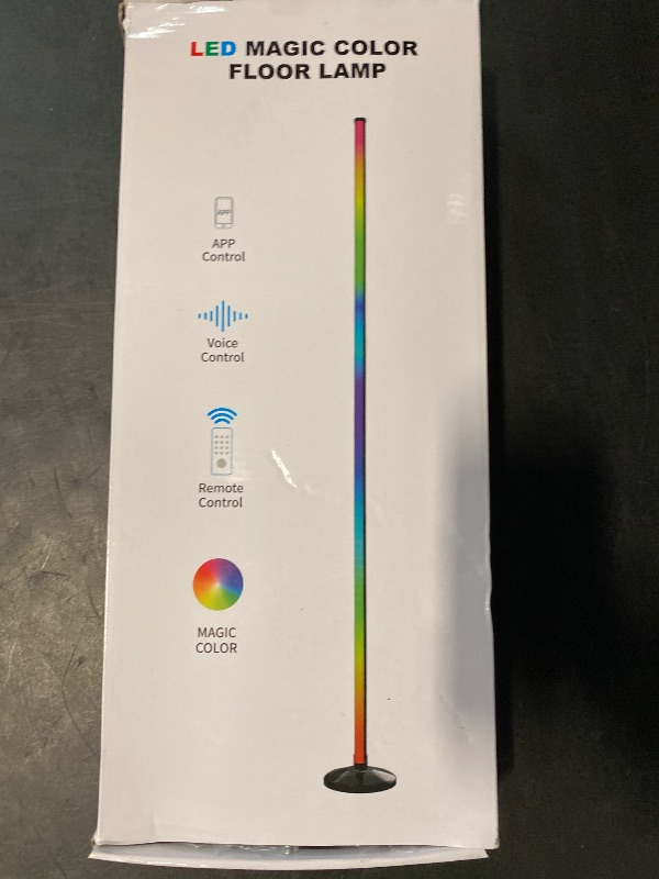 Photo 1 of Corner Floor Lamp,70" Smart RGBW LED Corner Lamp with Glow Ball Light,16 Million Colors Changing Corners Lamp with Remote and App Control,Music Sync & Timing Smart Floor Lamp for Living Room