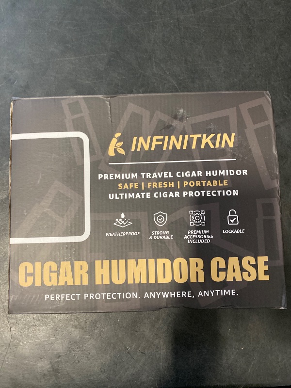 Photo 1 of Cigar Humidor Case | Lockable, Waterproof, Crushproof, Airtight | Holds 20 Cigars | Durable, Portable Travel Cigar Humidor Kit for Aficionados