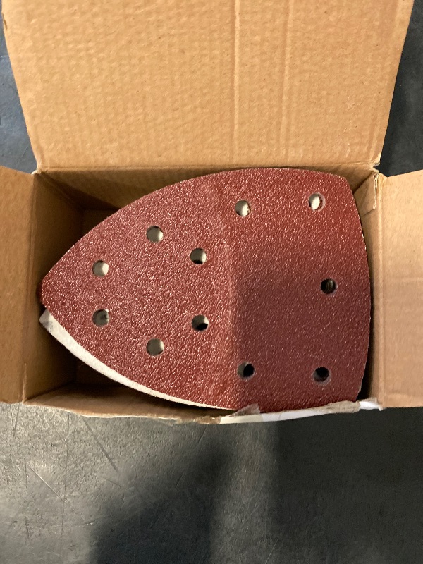 Photo 1 of 50PCS Mouse Detail Sander Sandpaper Hook and Loop 11-Holes Triangular Sanding Sheets for Mouse Sanders - Mixed Grits Coarse to Fine, Abrasive Sanding Pads for Precision Sanding 40/80/120/180/240 Grits