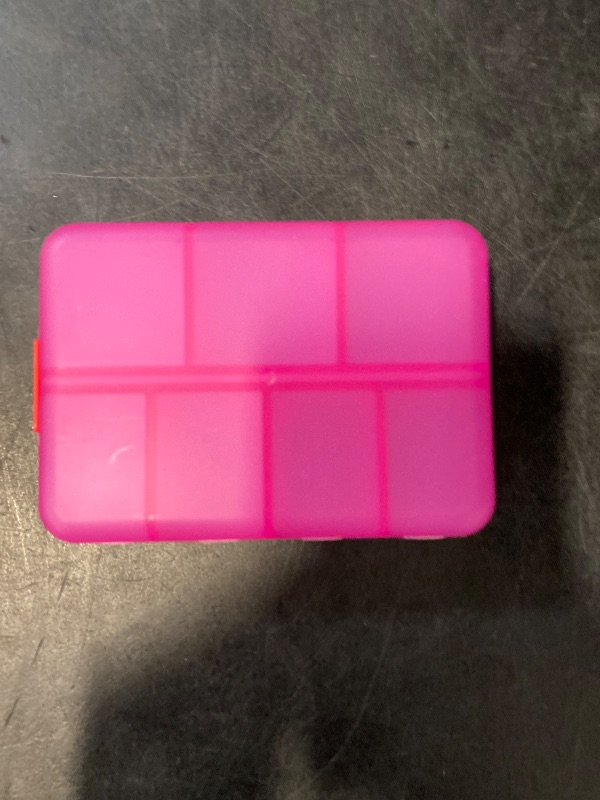 Photo 1 of New Foldable & Double Protection Portable Weekly Pill Organizer 2 Times A Day with Etched Labels, AM PM 7 Day Week Medicine Box, Daily Travel Pill Case Dispenser for Vitamin, Supplement - Clear Pink
