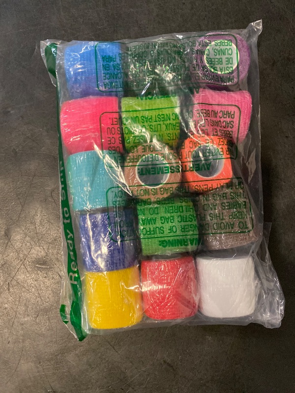 Photo 1 of 15 Pack 2 Inch x 5 Yards Self Adhesive Bandage Breathable Cohesive Bandage Wrap Rolls Elastic Self-Adherent Tape for Stretch Athletic, Sports, Wrist, Ankle