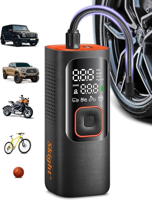 Photo 1 of Tire Inflator Portable Air Compressor - Powerful 160PSI & 2X Faster, Accurate Pressure LCD Display, Cordless Easy Operation - Portable Air Pump for Car, Motorcycle, E-Bike, Ball