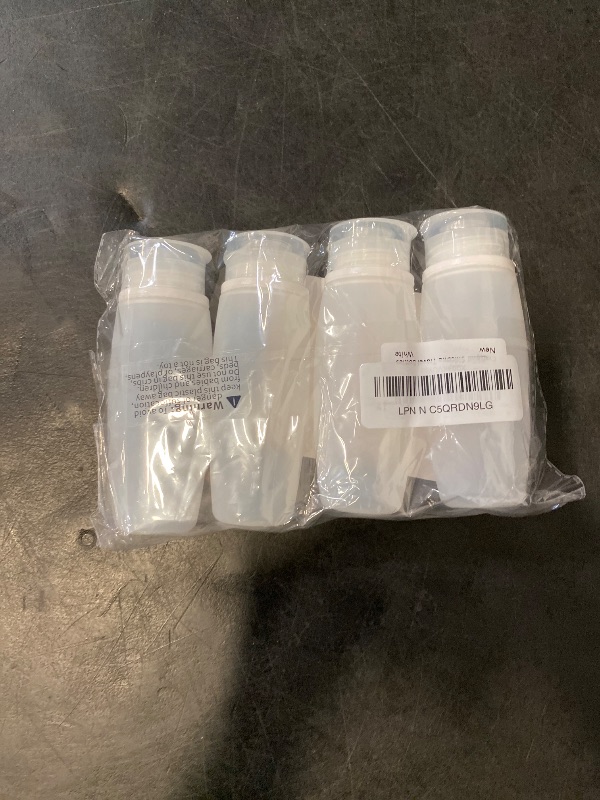 Photo 1 of Silicone Travel Bottles for Toiletries TSA Approved Travel Size Containers Set 4 Pack Portable Leak Proof Refillable Cosmetic Squeeze Bottles Shampoo Hair Conditioner Body Lotion Bath Shower Gel