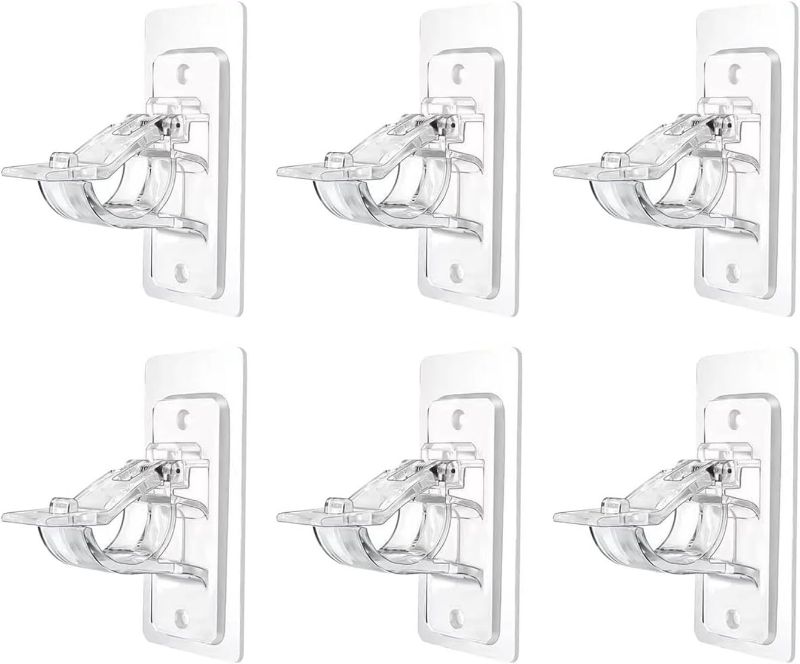 Photo 1 of 6PCs No Drill Curtain Suspenders - Self Stick Curtain Hangers, Adjustable, Multi-Room