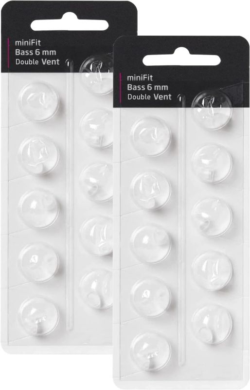 Photo 1 of Hearing Aid Domes for Oticon Replacements, Oticon Minifit Double Vent Bass Domes (6 mm/2 Packs?, Universal Domes for Oticon Hearing Aid Supplies.