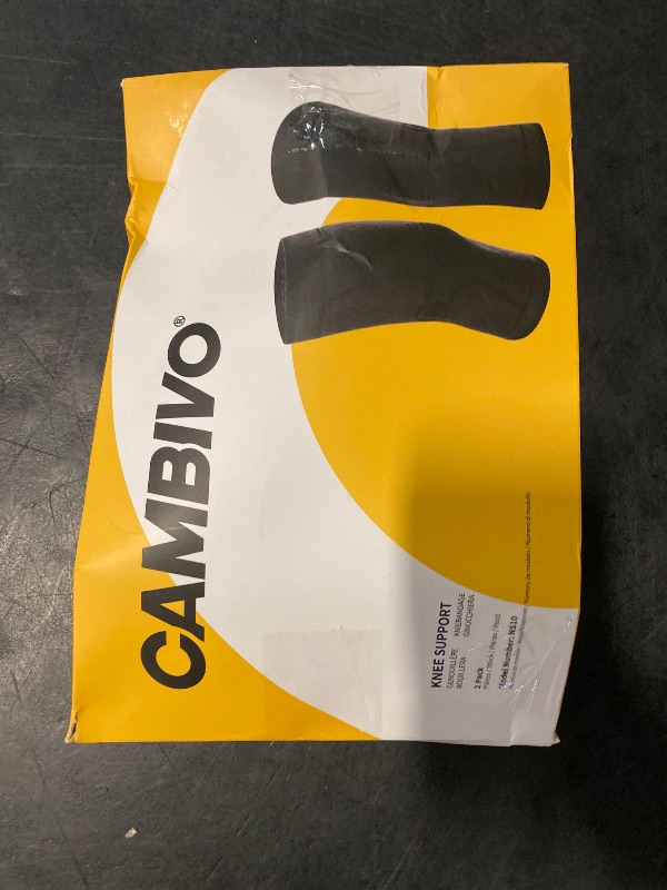 Photo 1 of CAMBIVO Knee Brace Support(2 Pack), Knee Compression Sleeve for Running, Hiking, Basketball, Arthritis, ACL, Meniscus Tear, Knee Pain Relief and Injury Recovery (Upgrade-Black,-Large)