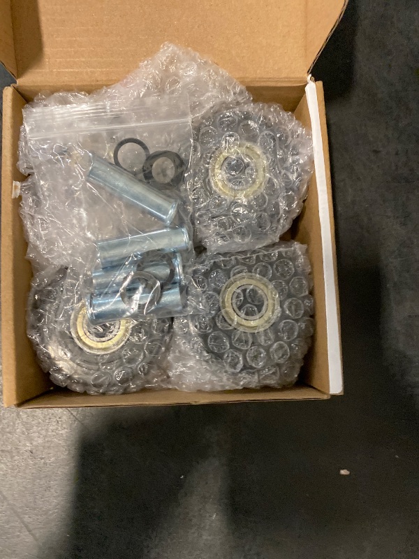 Photo 1 of 2.5" x 1.25" 4Pcs Push Cart Wheels 2.5 Inch PU Caster Wheels Just Wheel, 3/8" axle Small Plate Casters, Roller Wheel with Bearing Replacement Wheels for Laundry Cart Cargo Elevator Hand Truck